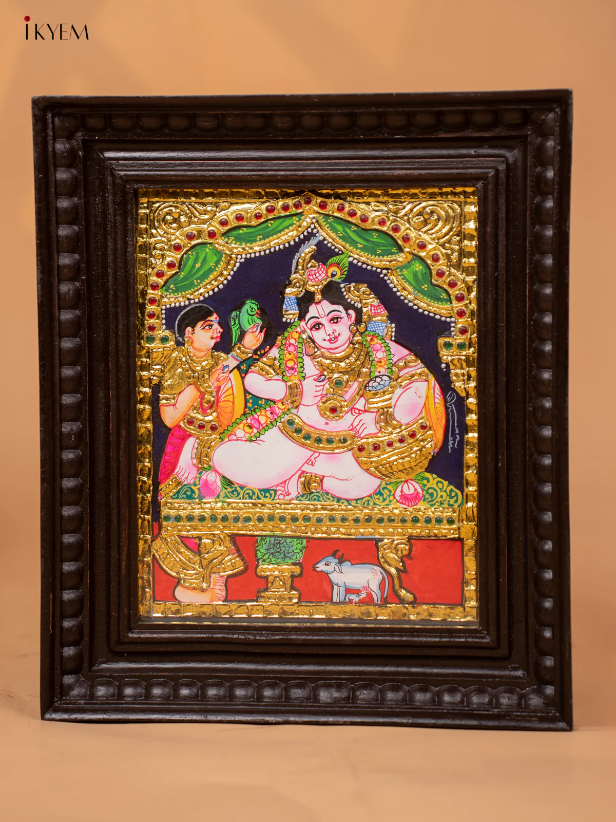 Krishna - Tanjore Painting (13x11) - KC06116 - Image 4