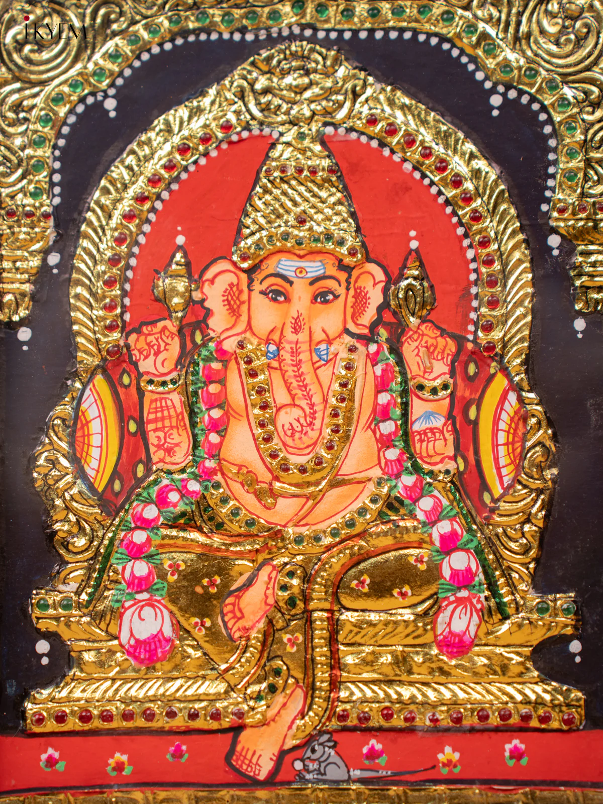 Ganesha - Tanjore Painting (13x11) - KC06117 - Image 2