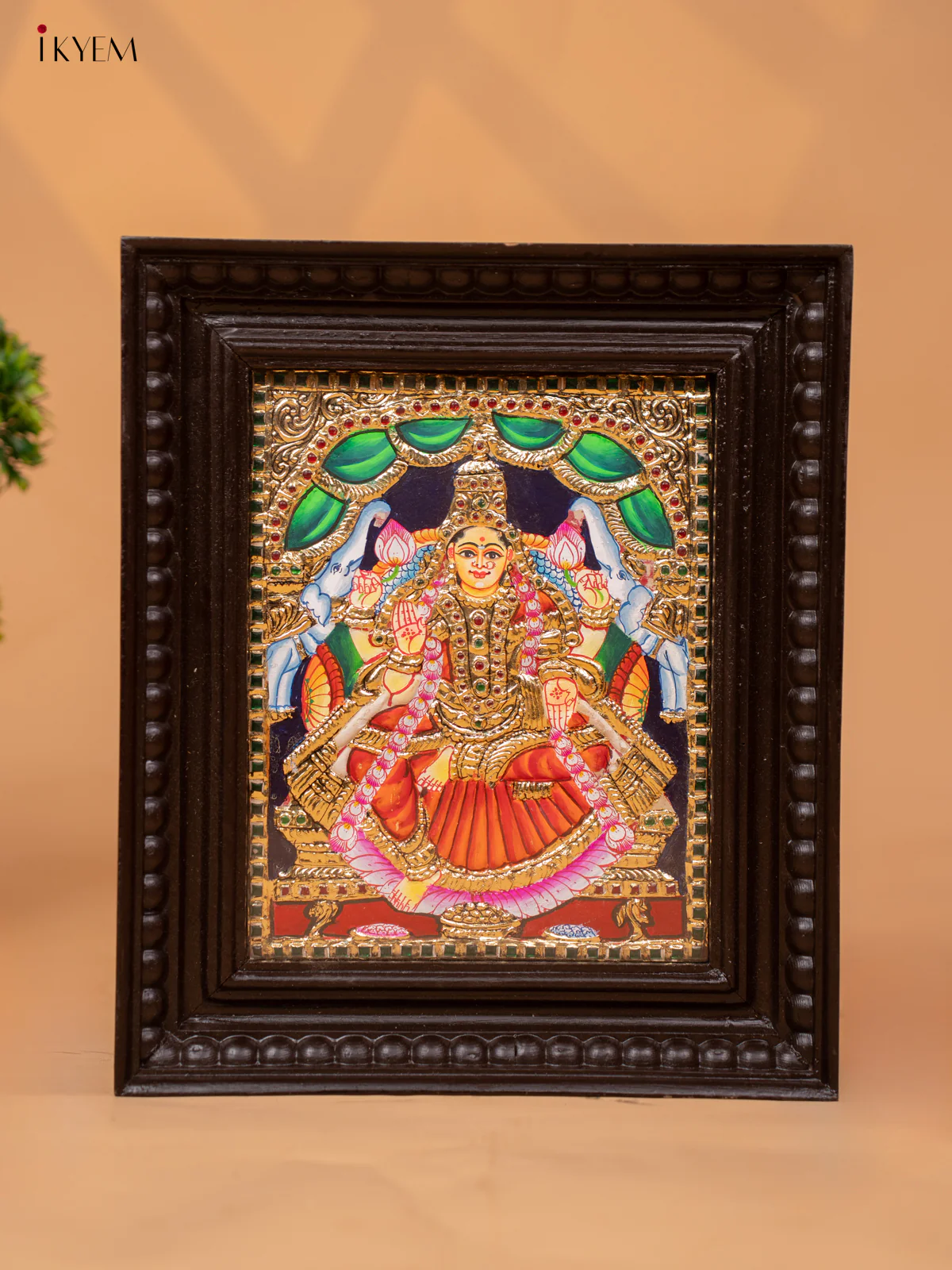 Gajalakshmi -  Tanjore Painting (13x11) - KC06118