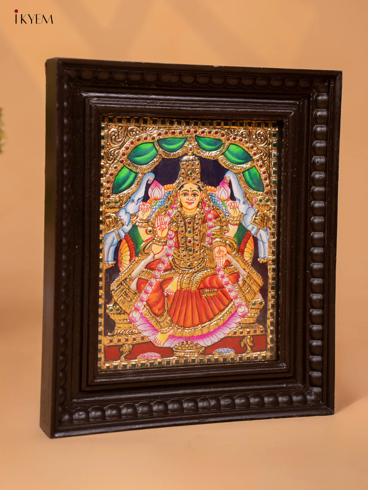 Gajalakshmi -  Tanjore Painting (13x11) - KC06118 - Image 4