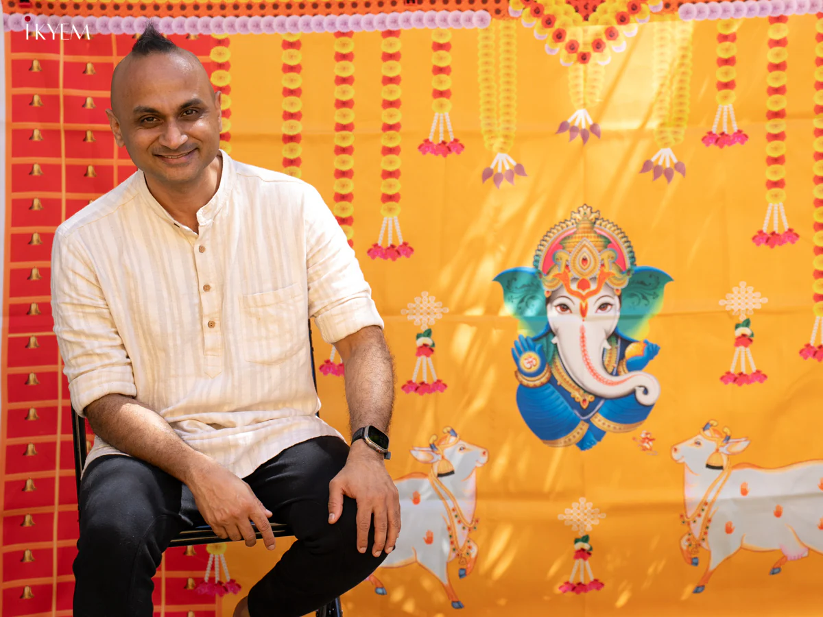 Ganesha Backdrop -yellow with Red- (5×8 feet) - KC11125 - Image 2