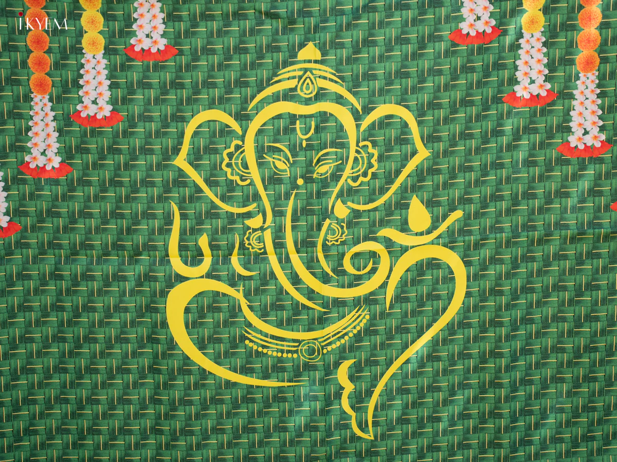 Ganesha Backdrop - Green - (5×8 feet) - KC11127 - Image 3