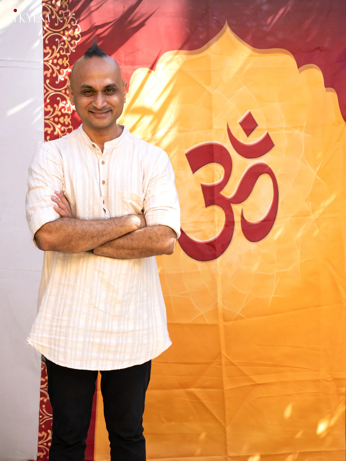 Ganesha Backdrop - yellow with Red- (5×8 feet) - KC11128 - Image 2