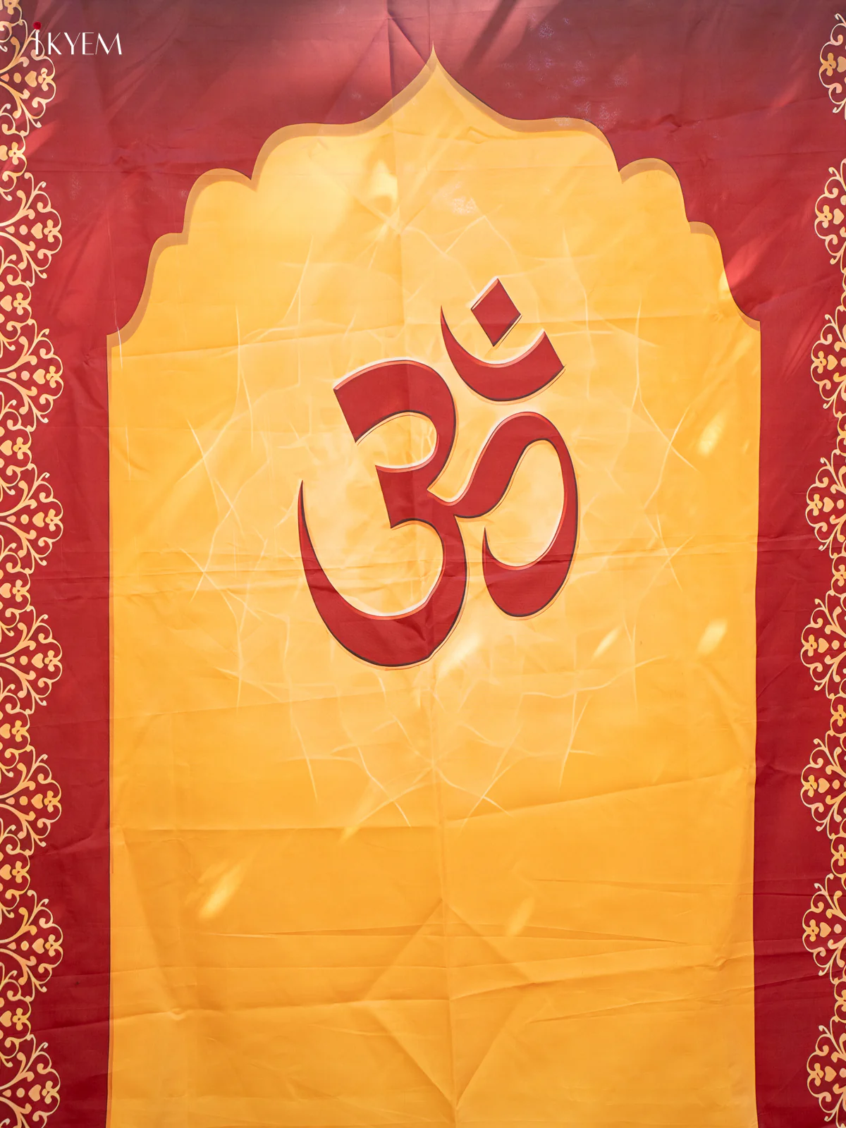 Ganesha Backdrop - yellow with Red- (5×8 feet) - KC11128 - Image 3