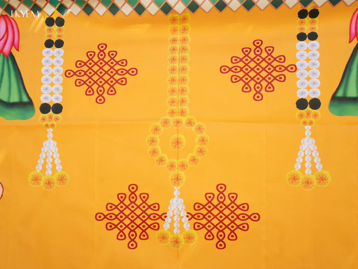 Pichwai Backdrop - Yellow - (5×8 feet)- KC11131 - Image 3
