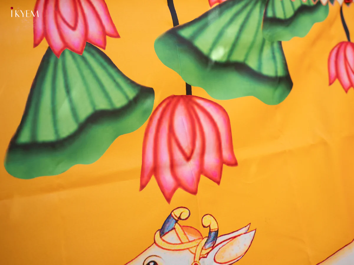 Pichwai Backdrop - Yellow - (5×8 feet)- KC11131 - Image 6