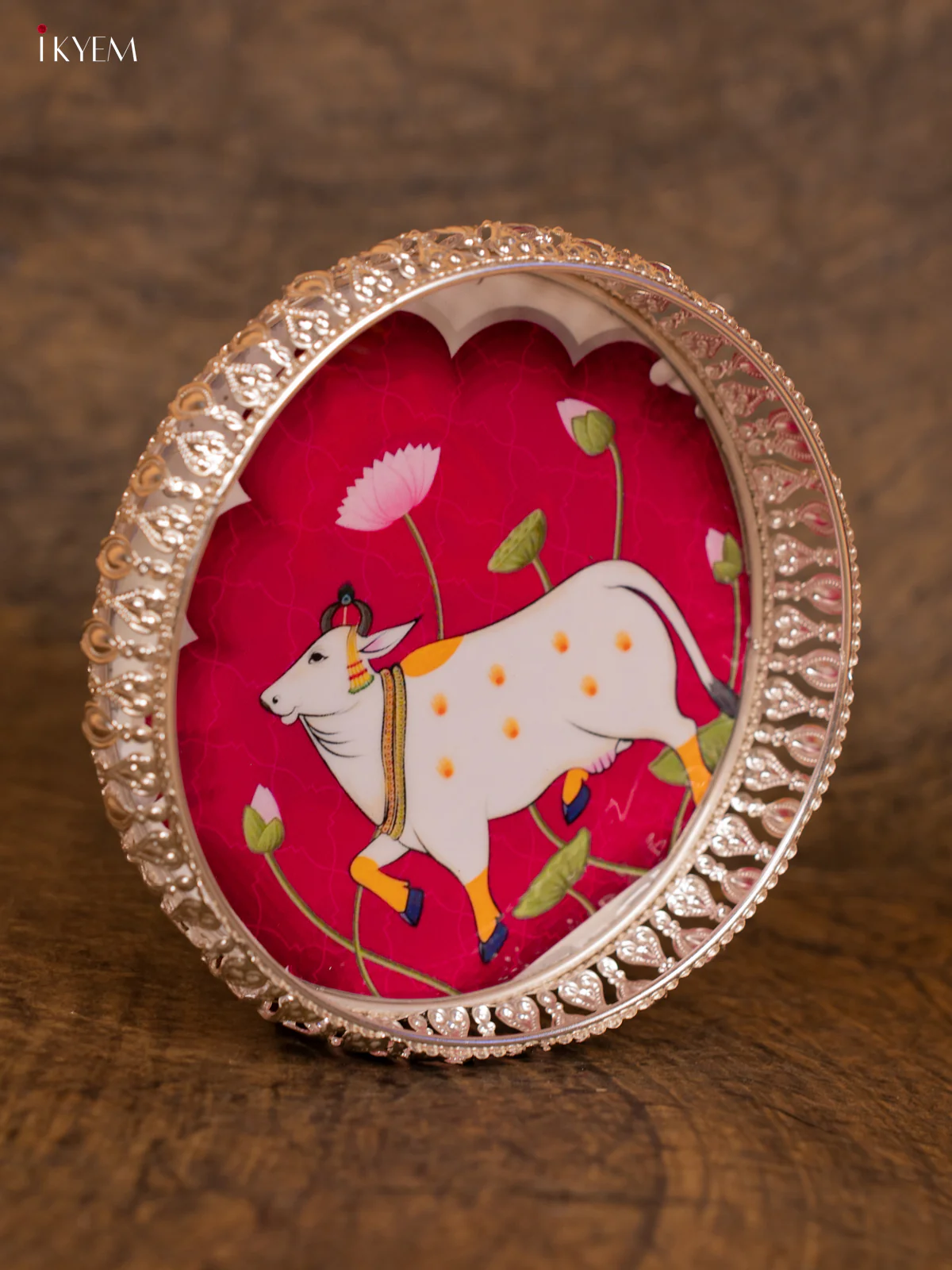 Digital Printed Thambulam Tray - Pichwai - Red - (8×8)- KC12112 - Image 3