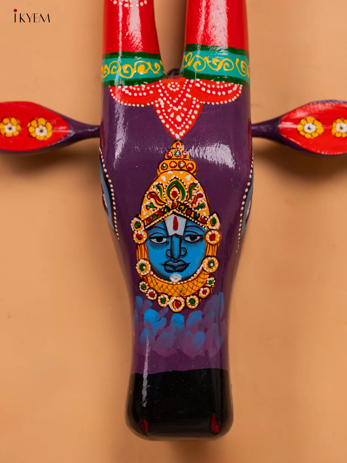 Hand Painted Cow Head - Violet - 6 inch - KC13111 - Image 2