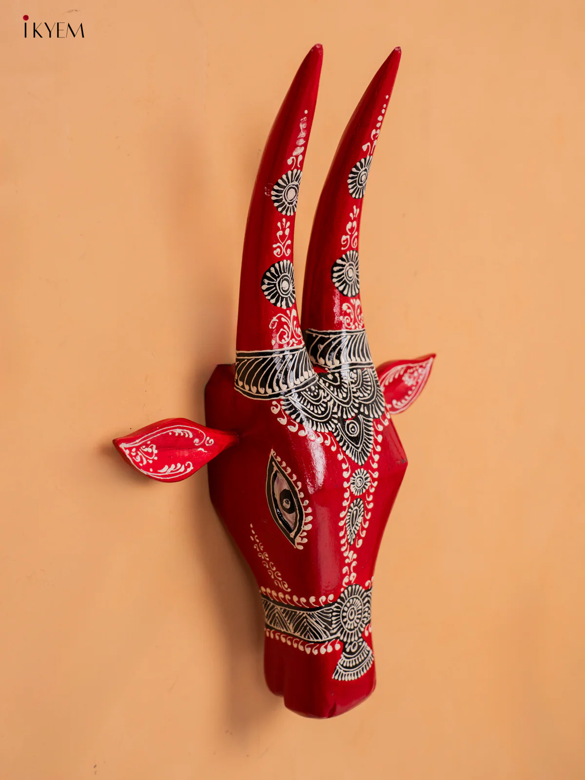 Hand Painted Cow Head red - 16 inch - KC13116 - Image 4