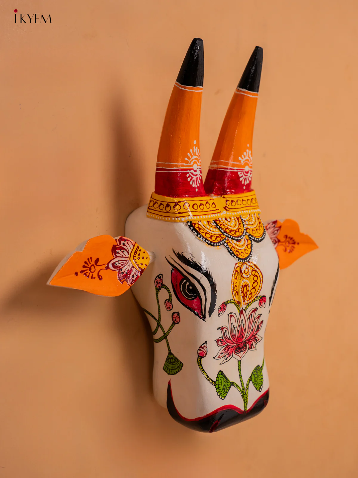 Hand Painted Cow Head white big - 15 Inch - KC13119 - Image 4