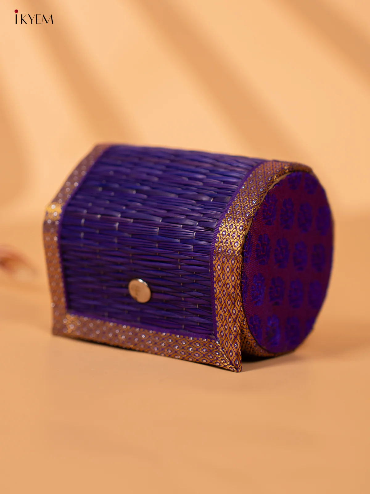 Half Raw Silk with korai Round Bangle box - Dark blue -KC20134 - Image 2