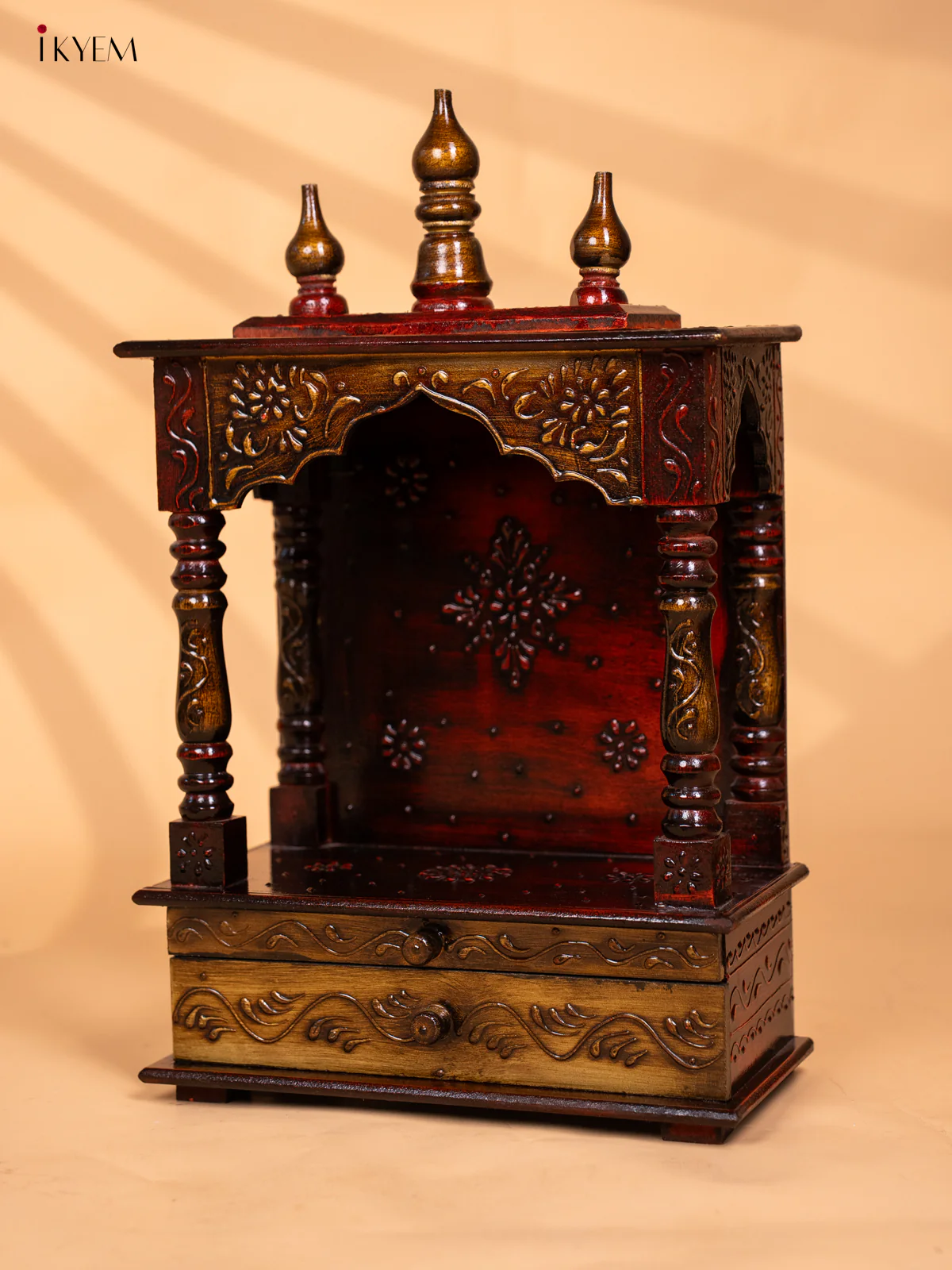 Wooden hand Painted Mini Temple-KC20167 - Image 2