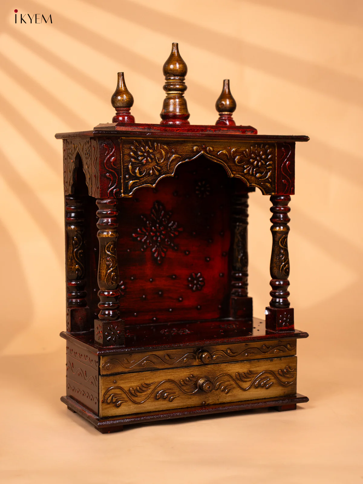 Wooden hand Painted Mini Temple-KC20167 - Image 4