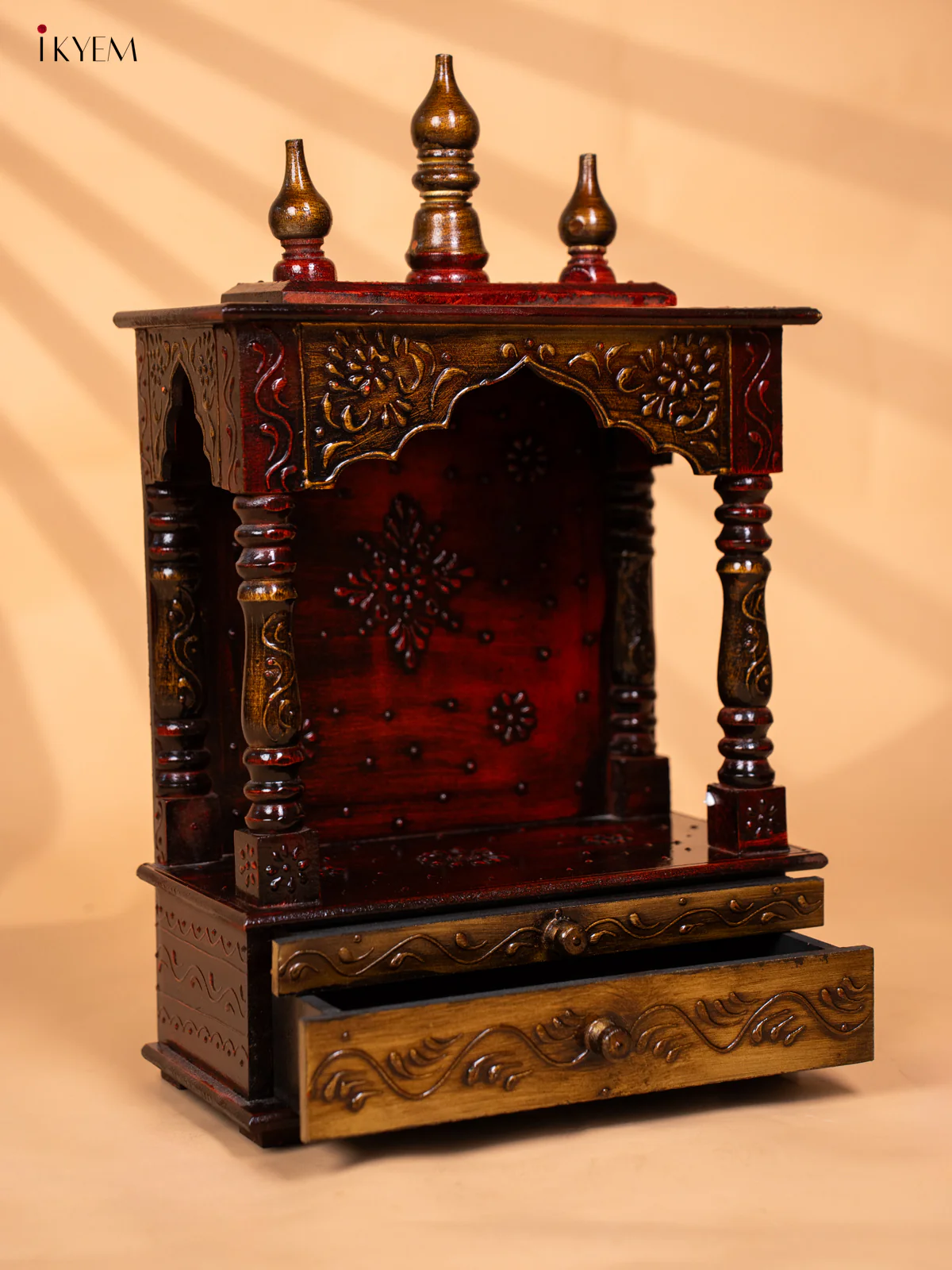 Wooden hand Painted Mini Temple-KC20167 - Image 5