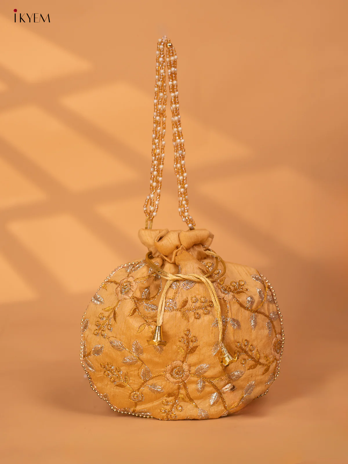 Designer Embroidered Potli Bag - Sandal - KC24113 - Image 3