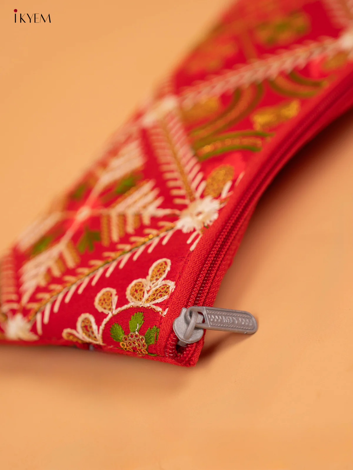 Designer Embroidered Pouch with zipper - KC28120 - Image 11
