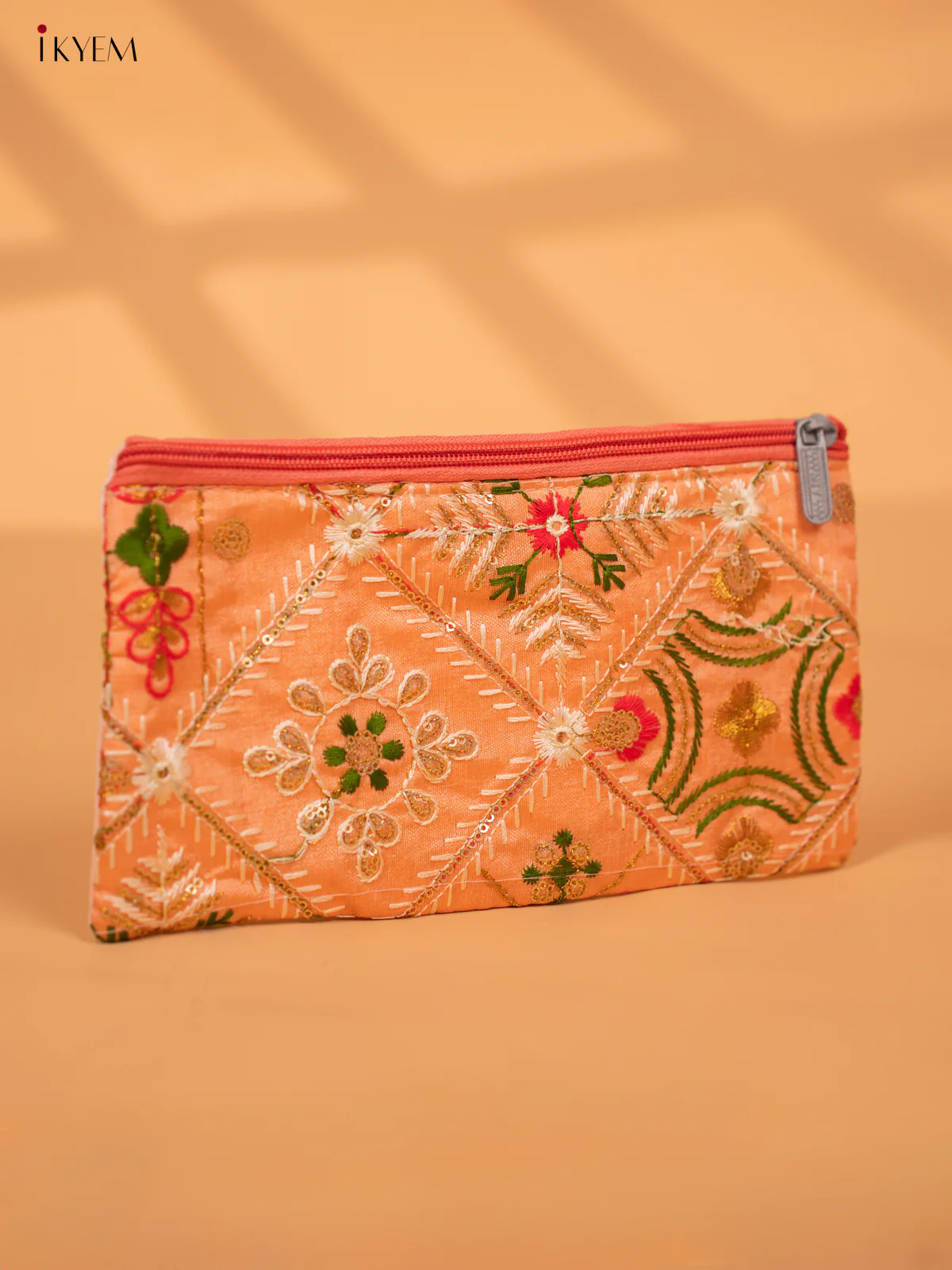 Designer Embroidered Pouch with zipper - KC28120 - Image 2