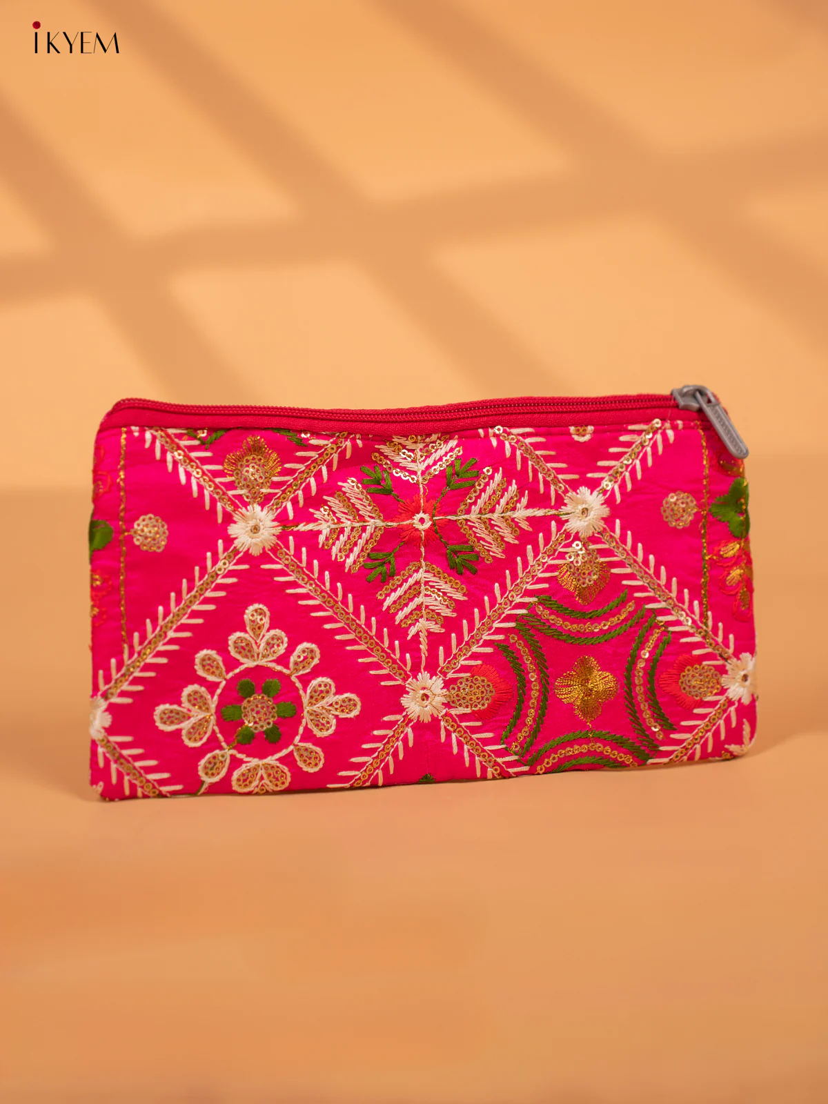 Designer Embroidered Pouch with zipper - KC28120 - Image 5