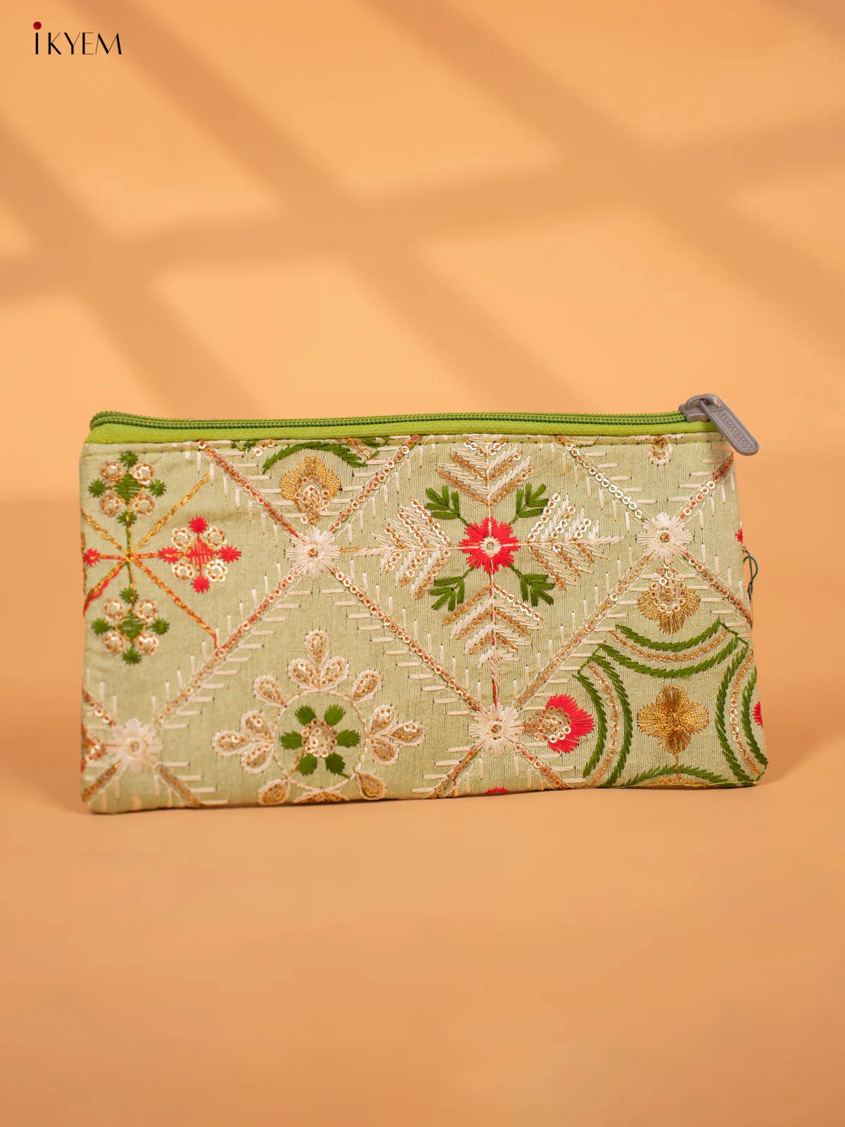 Designer Embroidered Pouch with zipper - KC28120 - Image 7