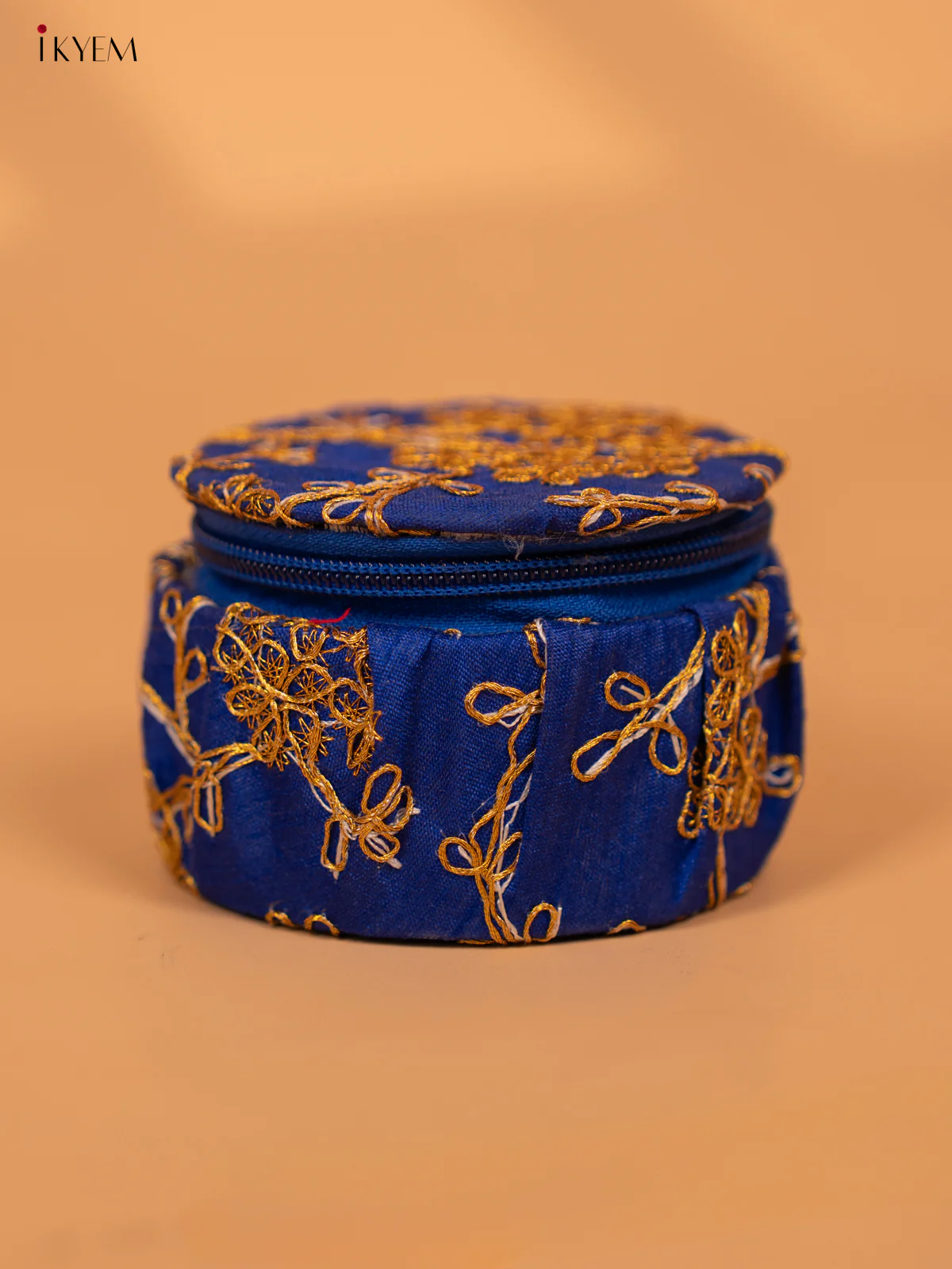 Golden Zari Embroidered Bangle Box - KC29114 - Image 13