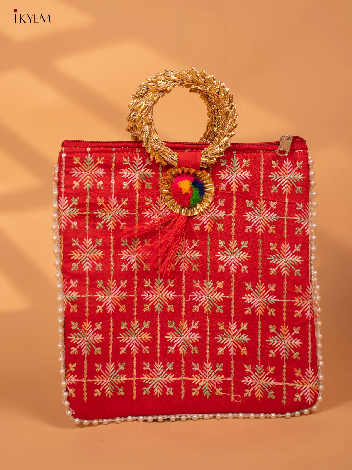 Designer Embroidered Potli Bag with Bangle Handle - KC29122 - Image 2