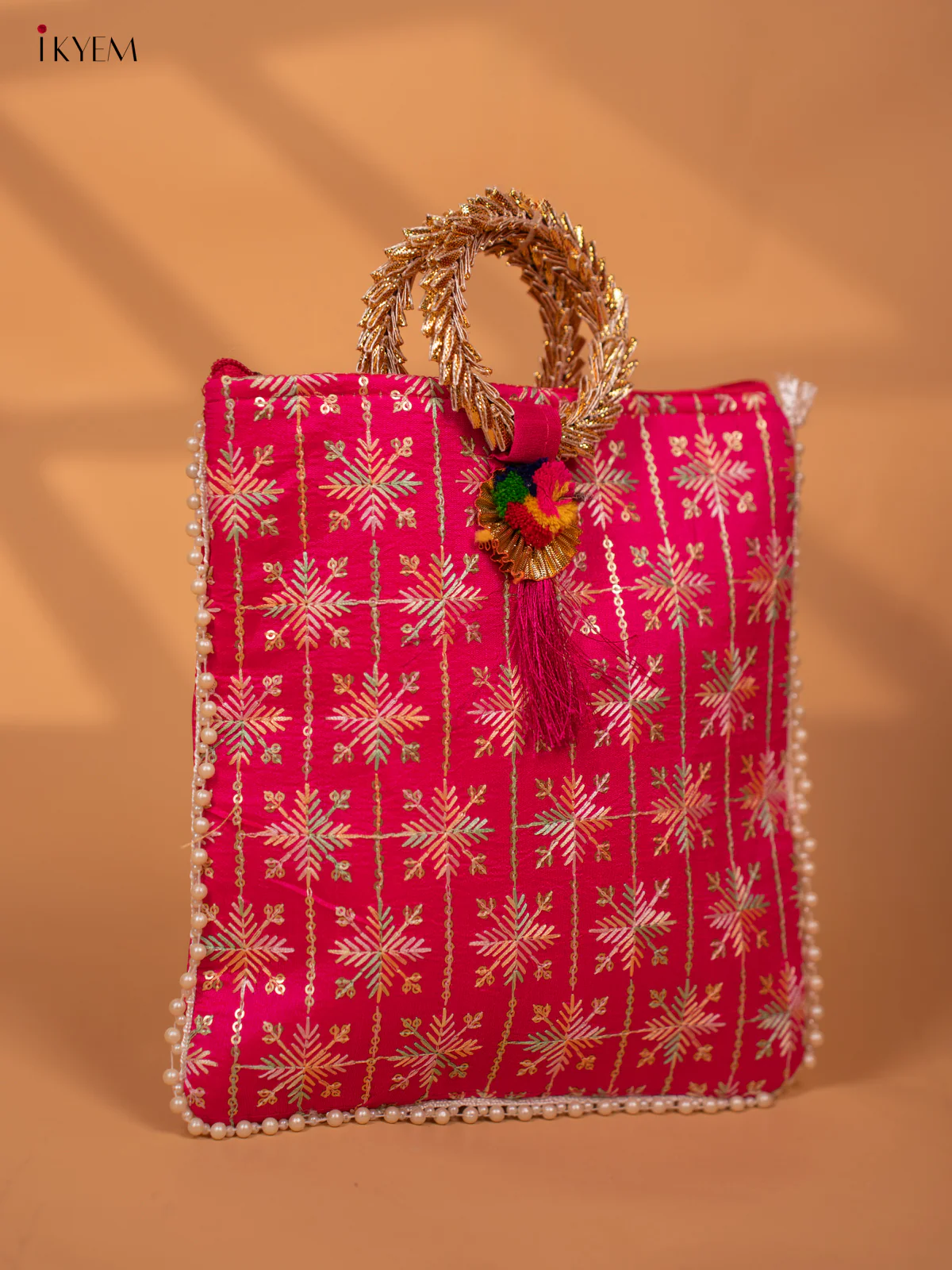Designer Embroidered Potli Bag with Bangle Handle - KC29122 - Image 5
