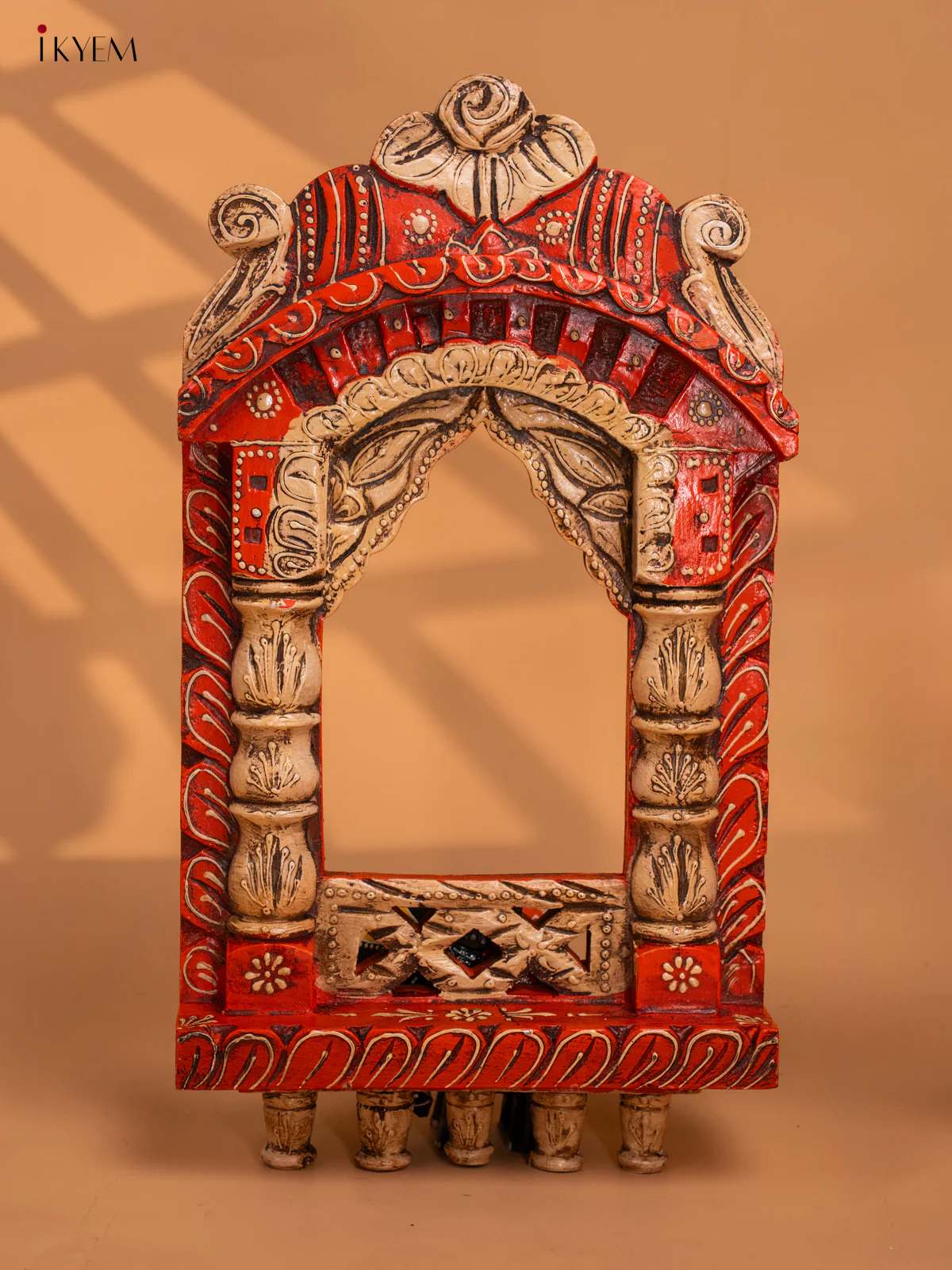 Wooden Hand Painted Jharokha - Medium-KC29132