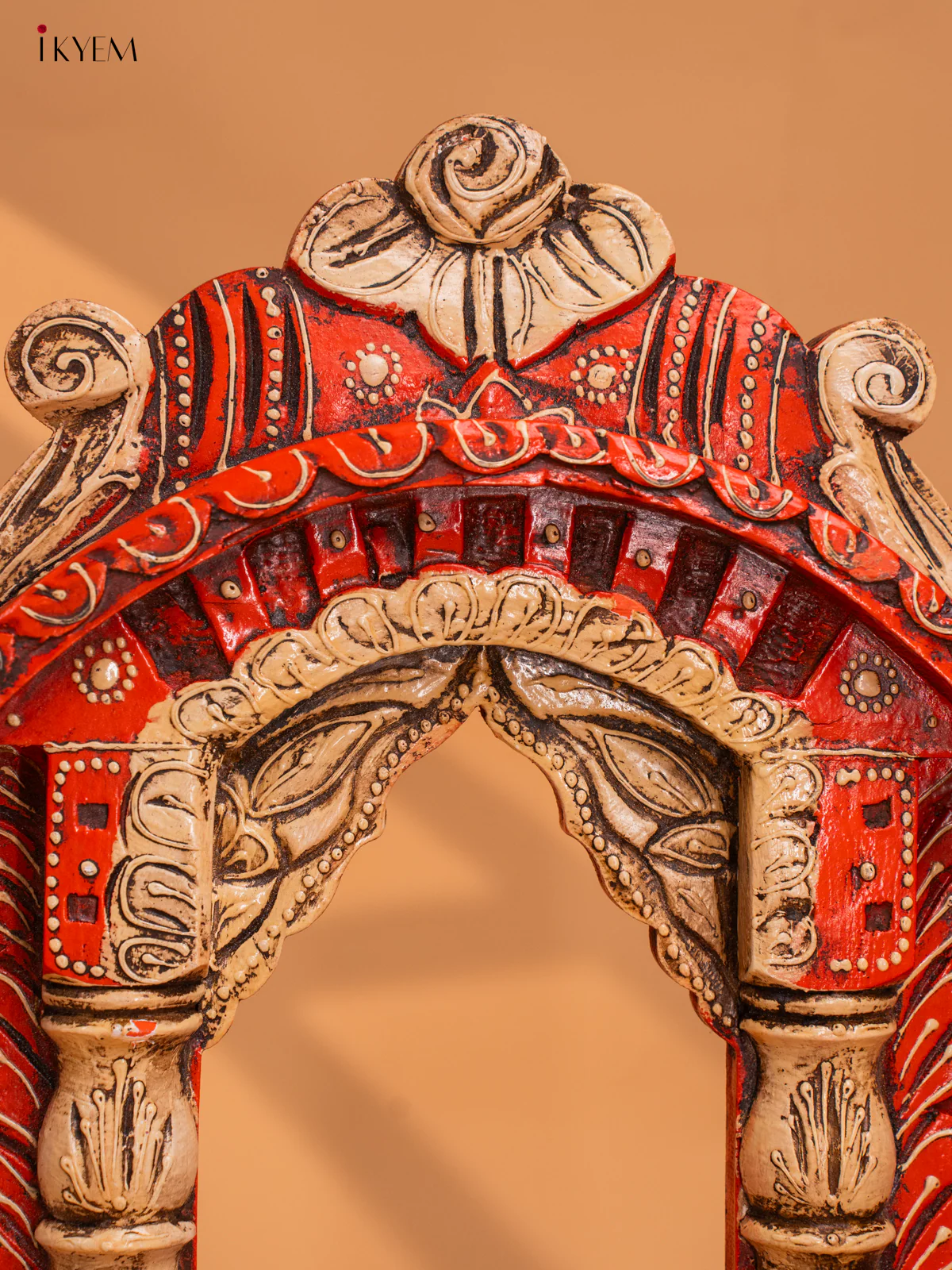 Wooden Hand Painted Jharokha - Medium-KC29132 - Image 3