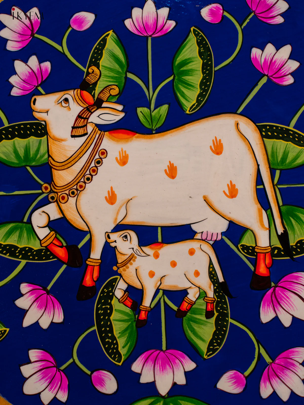 Wooden Hand painted Wall hanging plates - Cow & calf -KC29133 - Image 3