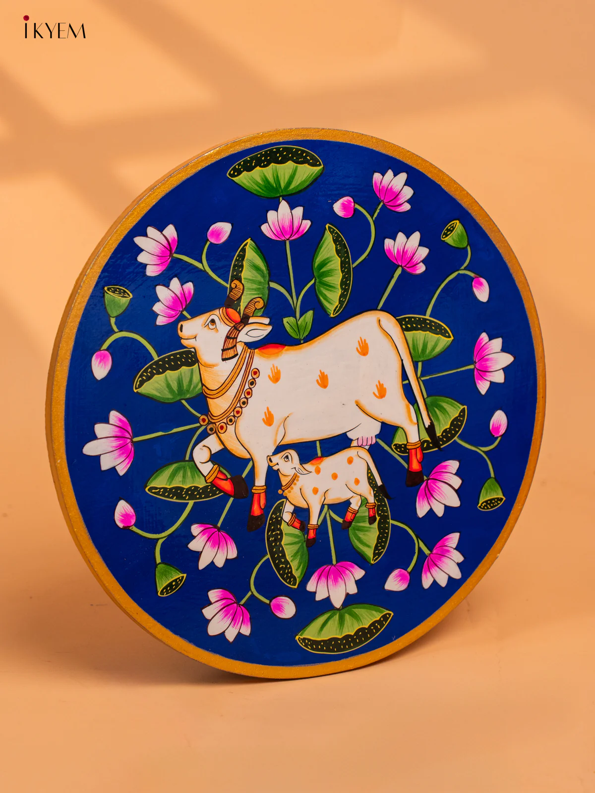 Wooden Hand painted Wall hanging plates - Cow & calf -KC29133 - Image 4