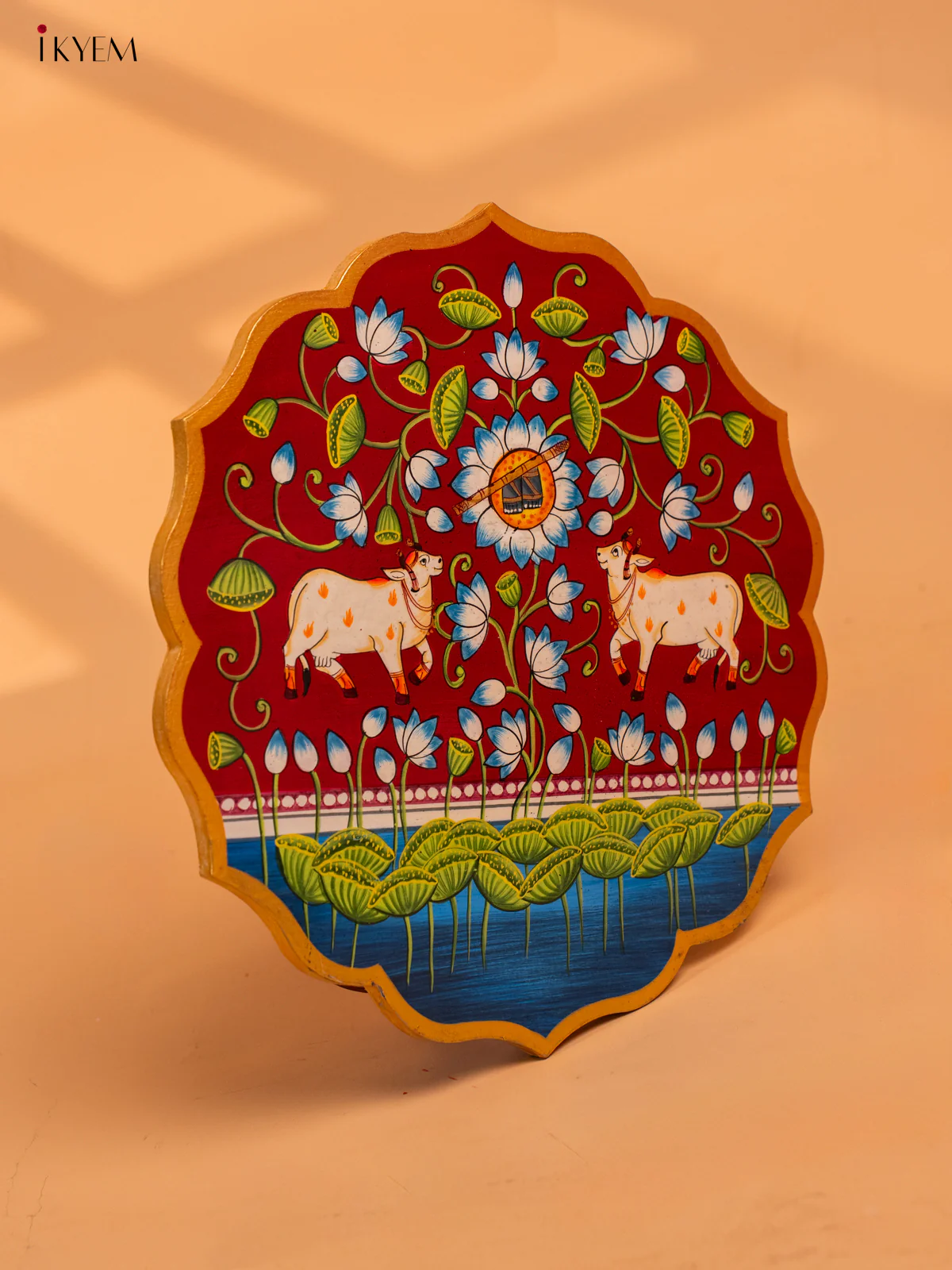 Wooden Hand painted Wall hanging plates - Cow -KC29136 - Image 4