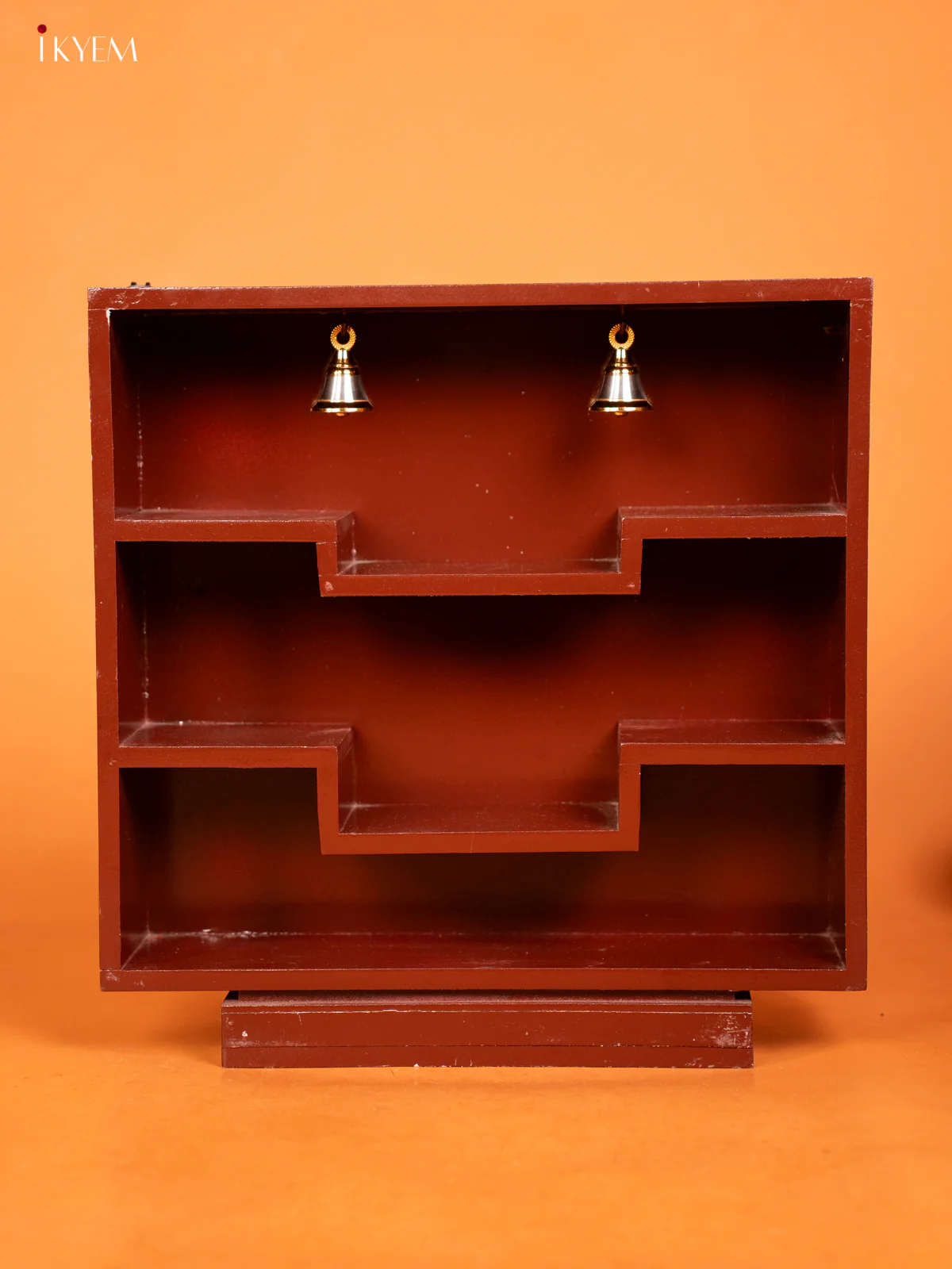 Square Wooden Wall Shelf - Maroon - KD01117