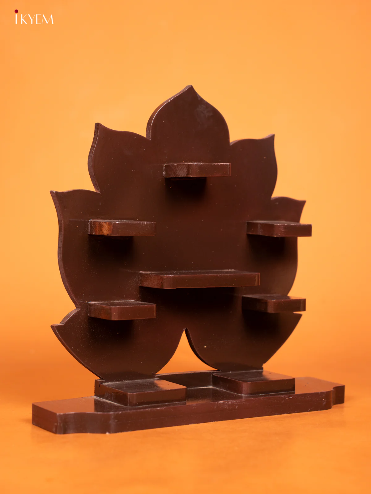 Lotus Wooden Shelf - Brown - KD01125 - Image 2