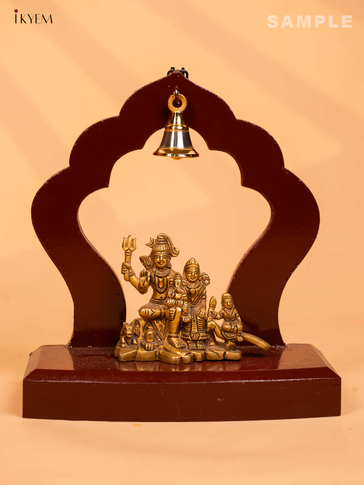 Small arch wooden wall frame with bell- Maroon- KD01128 - Image 3
