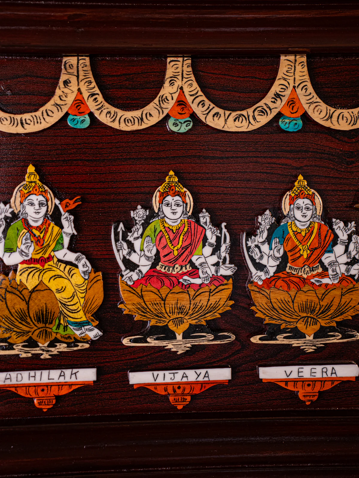 Mysore Rosewood Inlay 3D Panel -Ashtalakshmi - KD02115 - Image 2