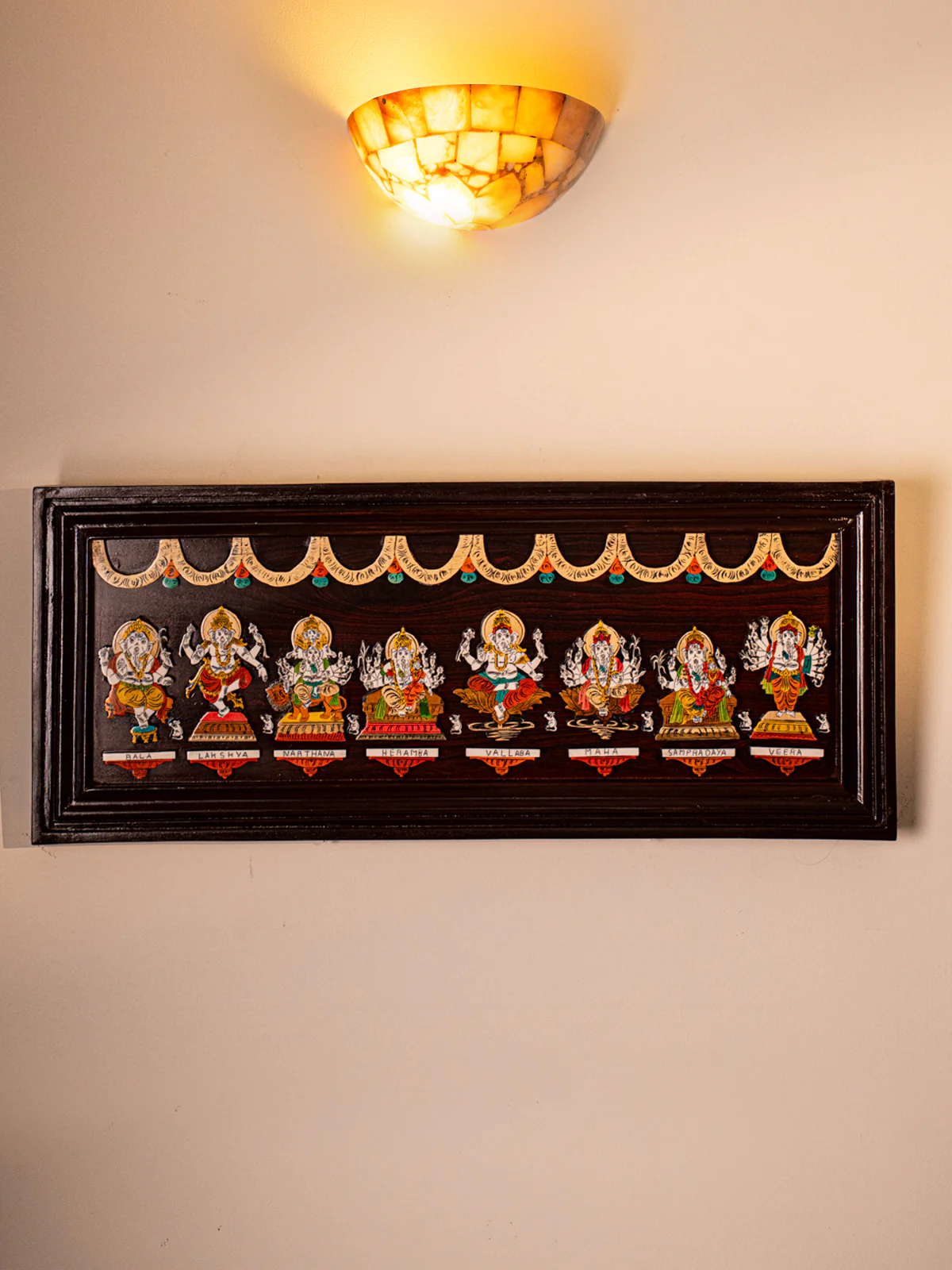 Mysore Rosewood Inlay 3D Panel -Ganesha - KD02116