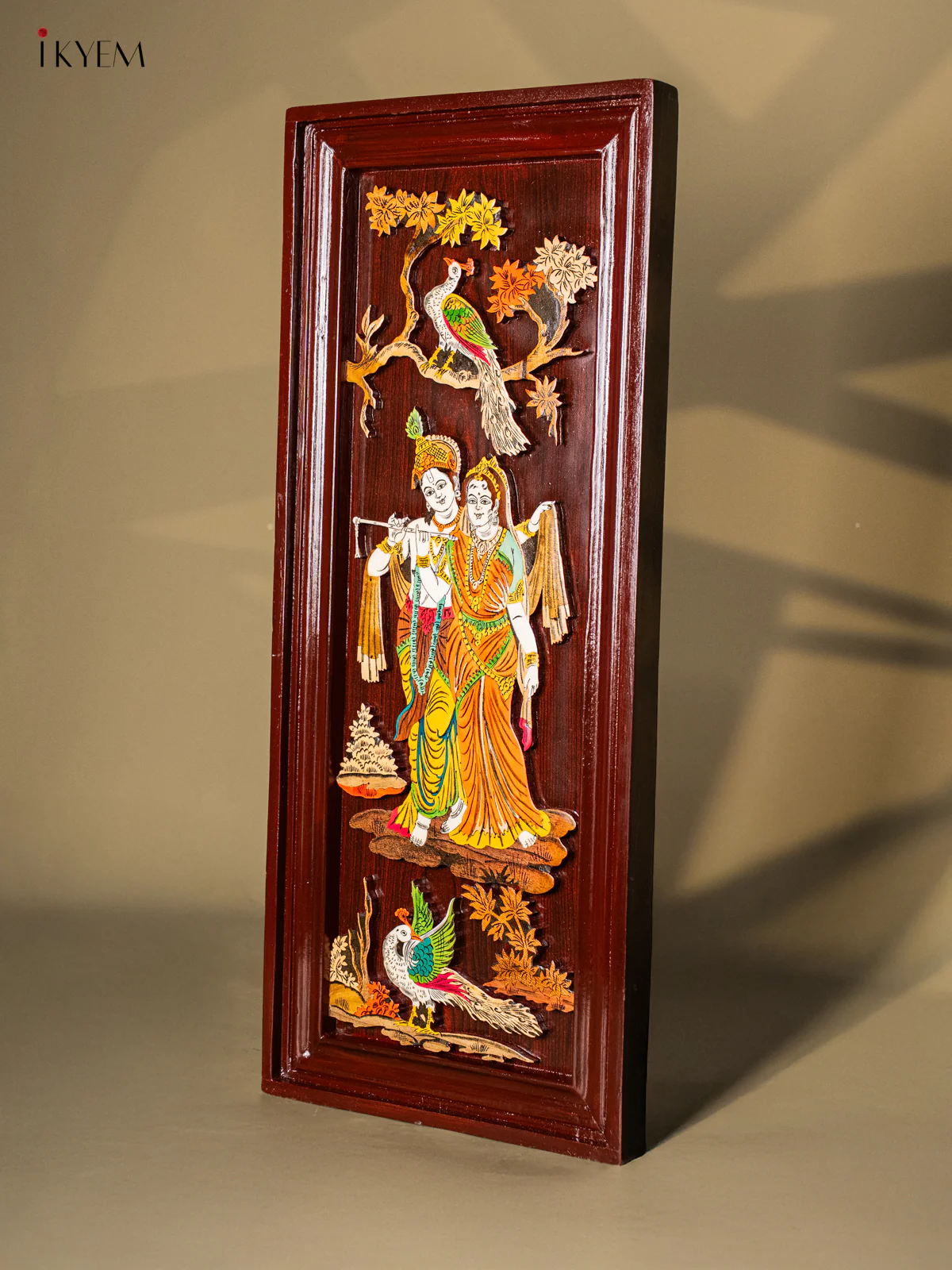 Mysore Rosewood Inlay 3D Panel -Radha Krishna - KD02117 - Image 6