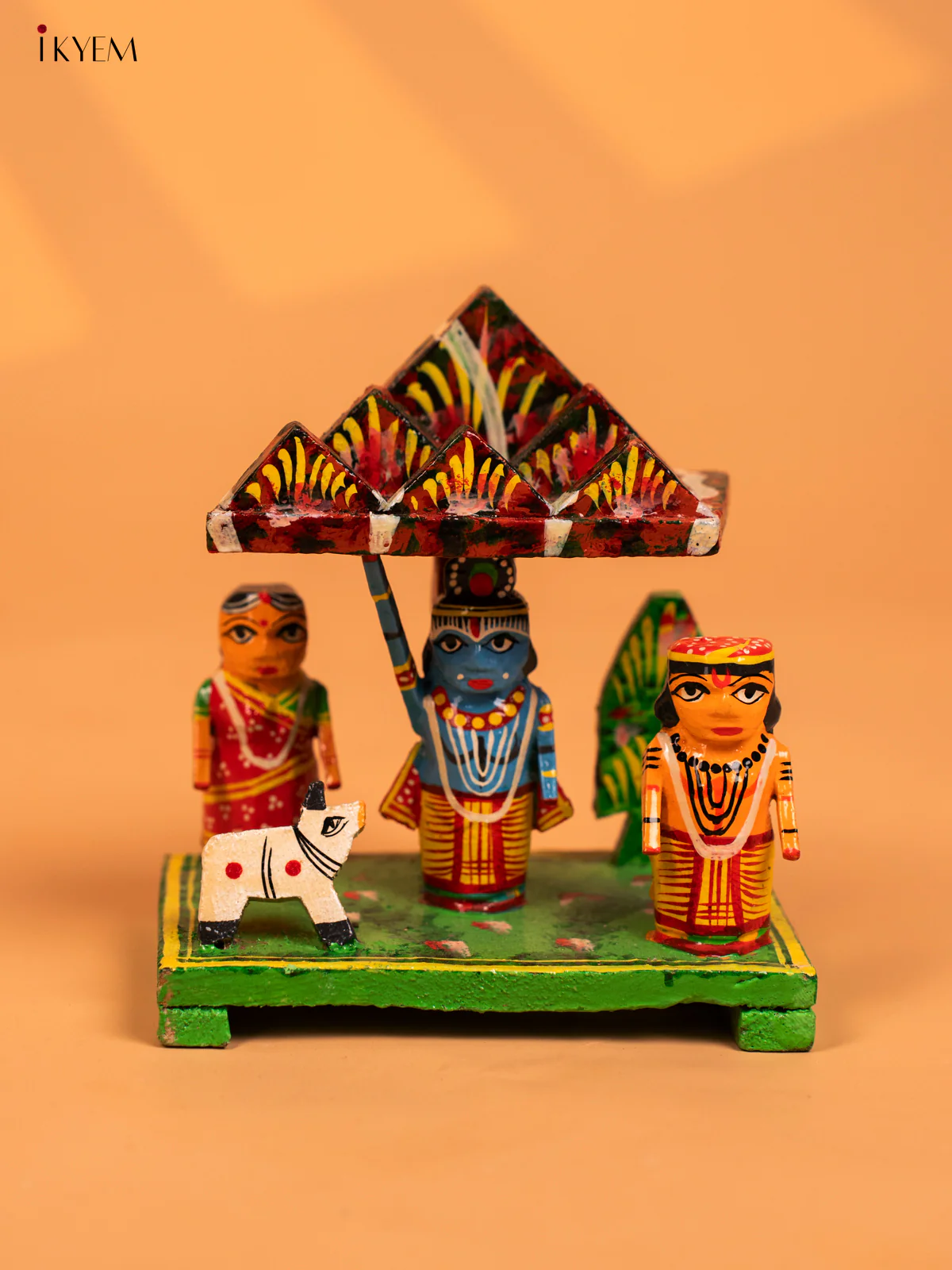 Wooden Kondapalli Hand Painted Krishna Story Set - KD04115 - Image 8