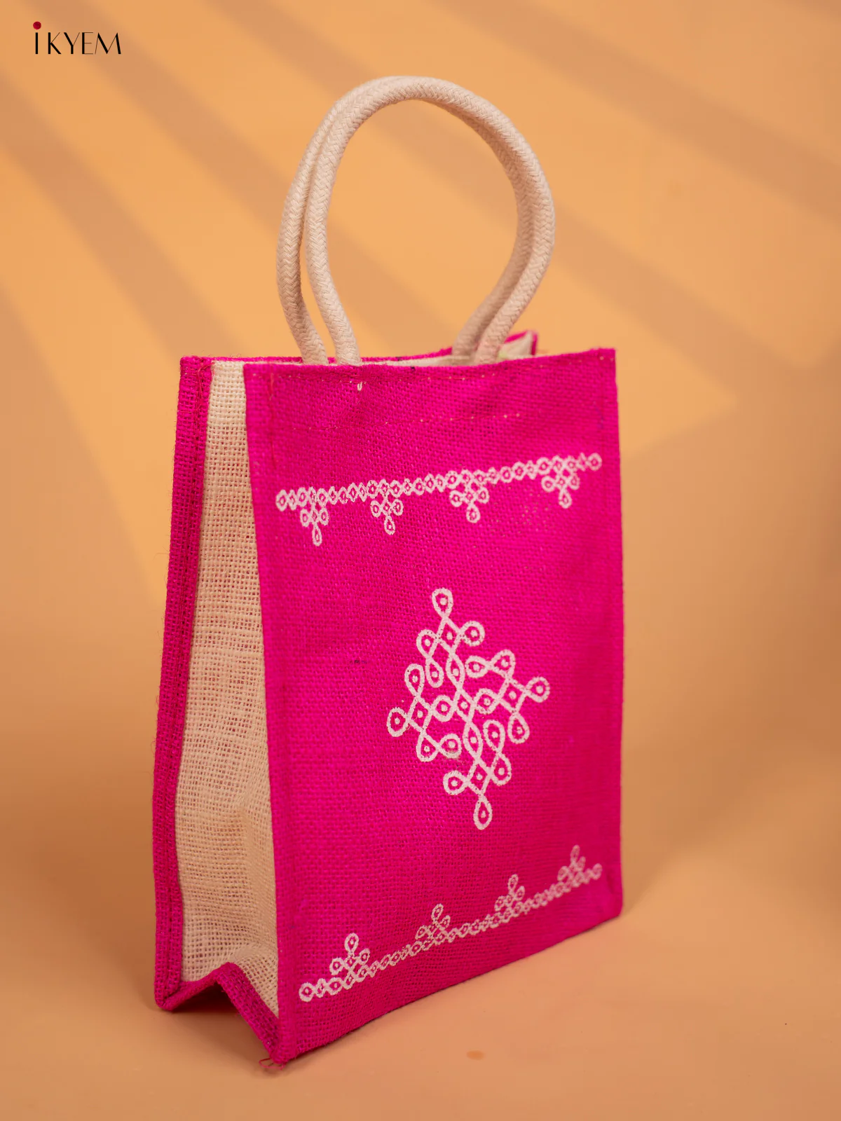 Jute bag Kolam - Pink - KD04120 - Image 2