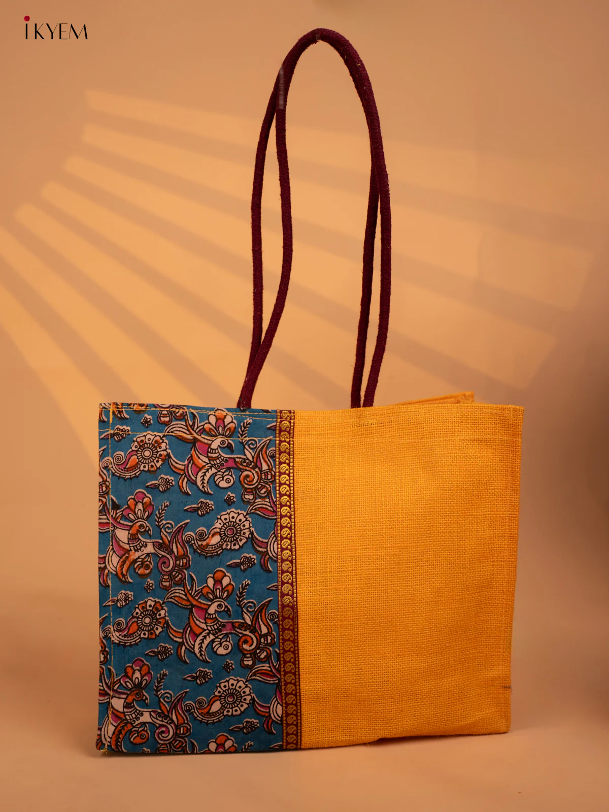 Jute bag Kalamkari Yellow - KD04138