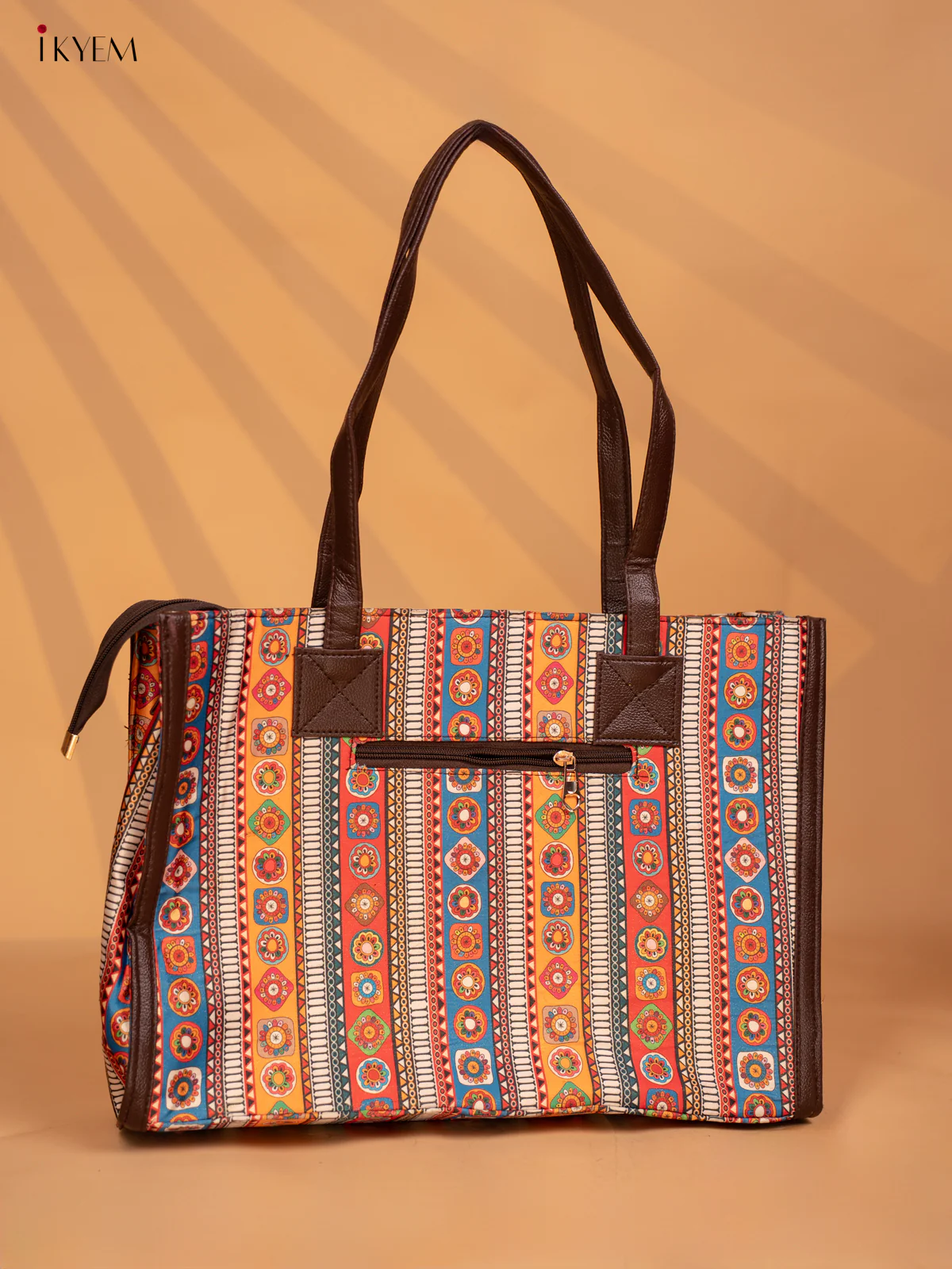 Printed Mandala Design Leather Sling and Laptop Bag - Multi Colour - KD05118 - Image 5