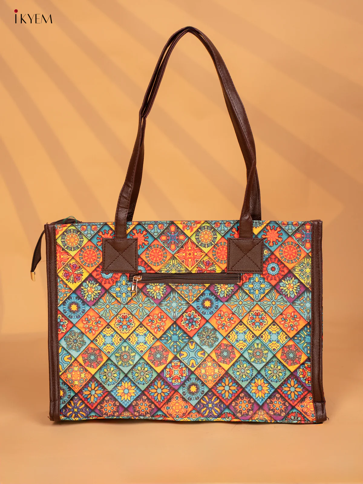 Printed Mandala Design Leather Sling and Laptop Bag - KD05122 - Image 5