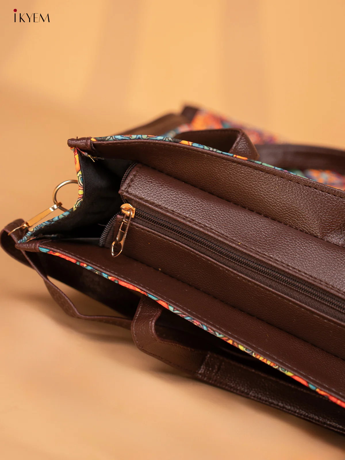 Printed Mandala Design Leather Sling and Laptop Bag - KD05122 - Image 6