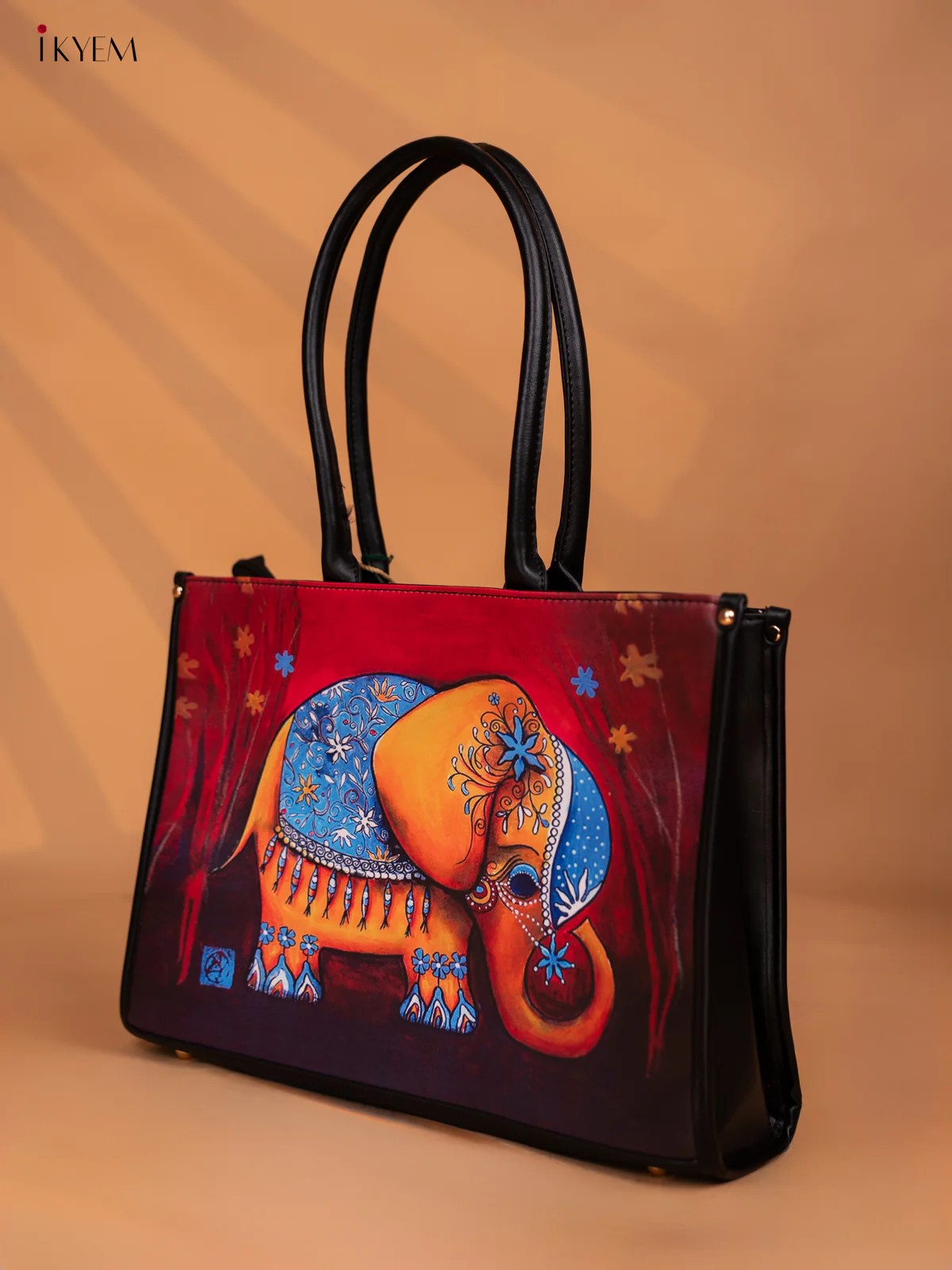 Printed Handbag - Small Elephant -Red - KD05129 - Image 2