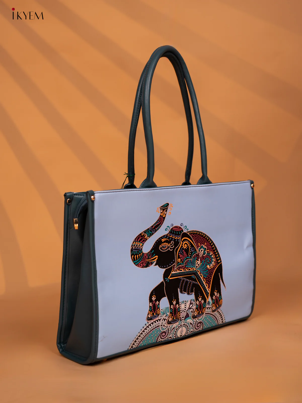 Printed Handbag - Small Elephant -Blue - KD05130 - Image 3