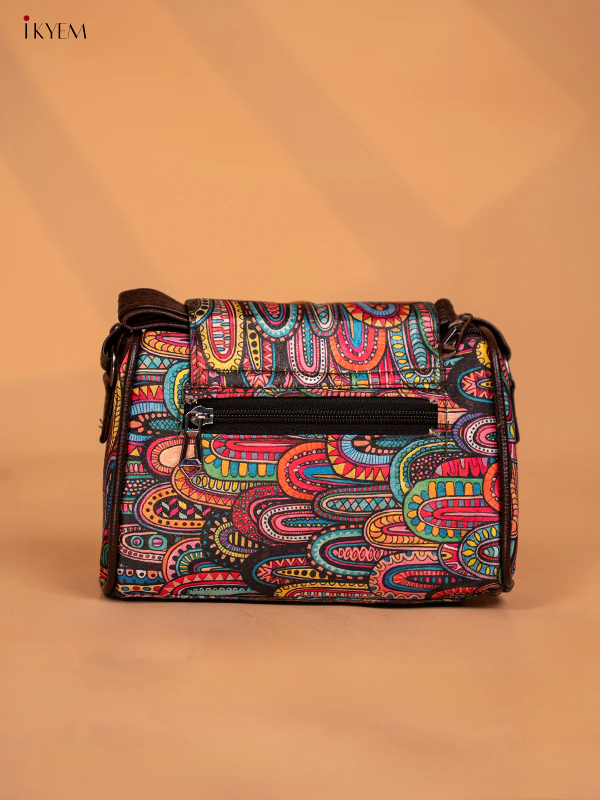 Printed Rangoli Design Leather Sling Bag - Multi Colour - KD05155 - Image 5