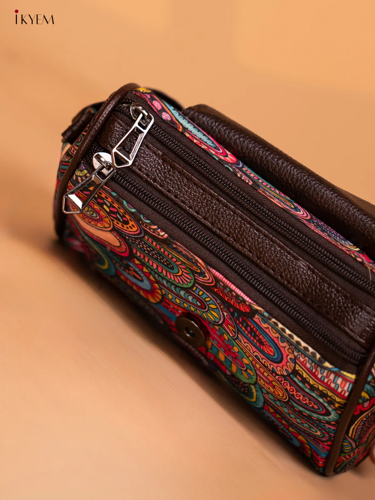 Printed Rangoli Design Leather Sling Bag - Multi Colour - KD05155 - Image 6