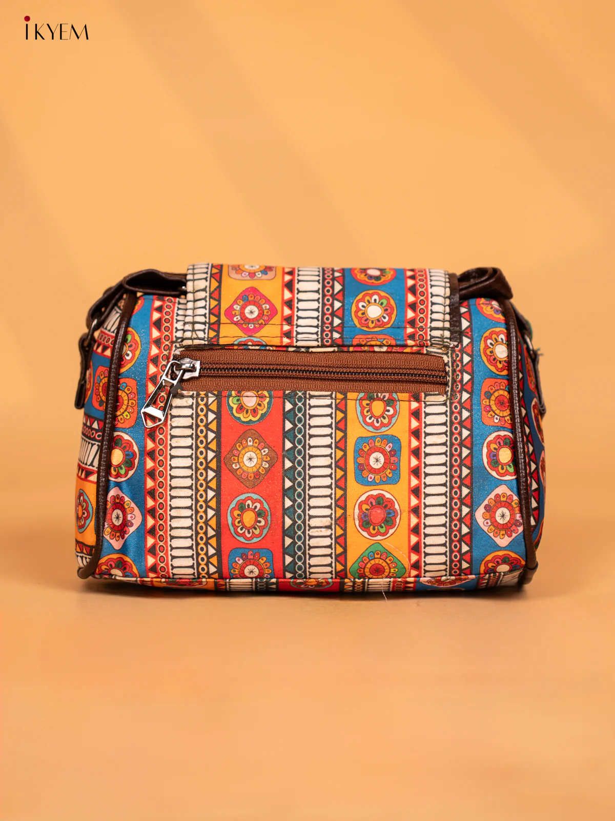 Printed Mandala Art Leather Sling Bag - Multi Colour - KD05157 - Image 5