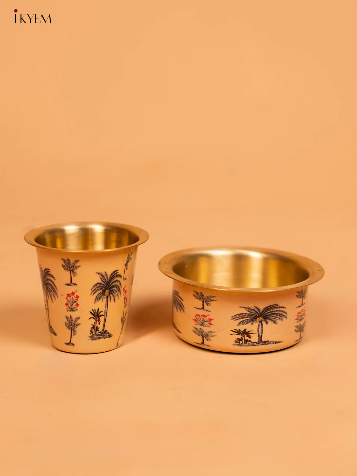 Brass Digital Printed Dabara set - Tree -  KD12126