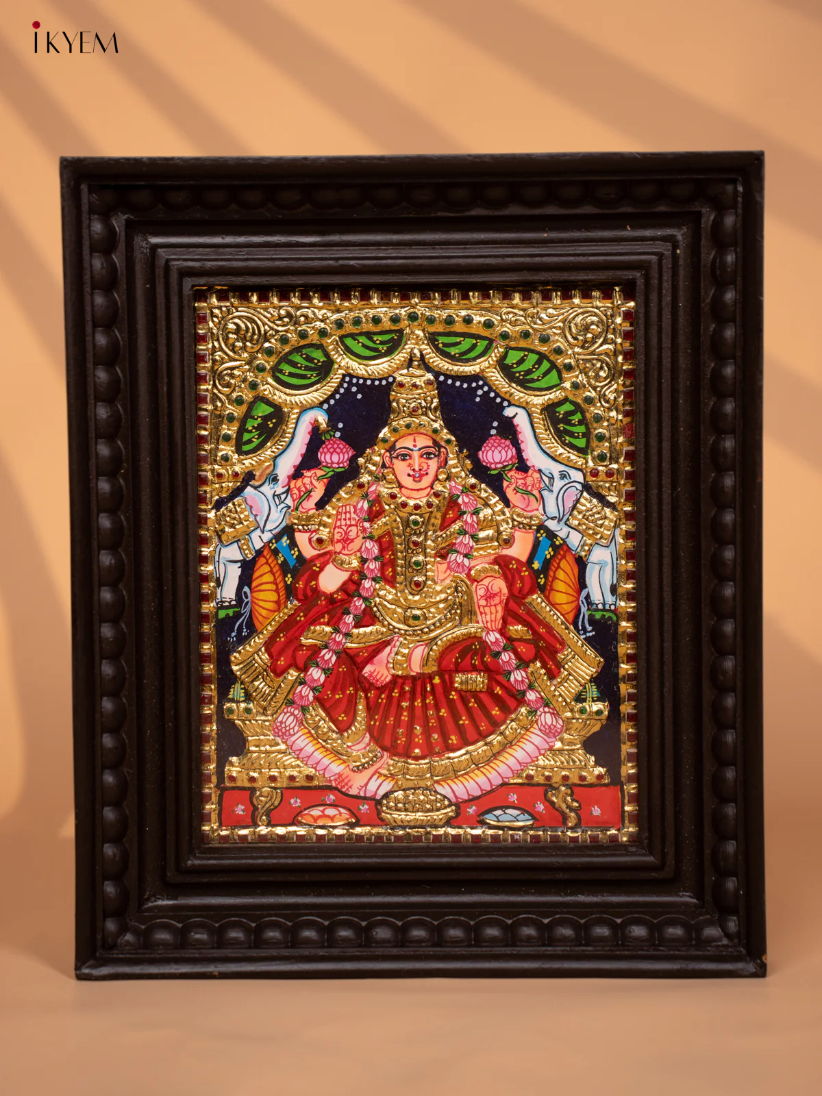 Gajalakshmi - Tanjore Painting (13x11) Red - KD17119